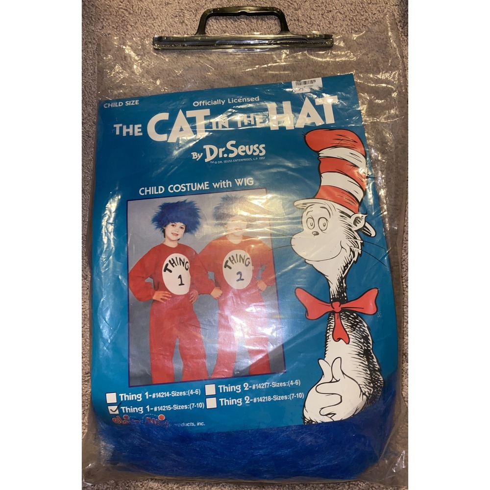 CAT in the HAT Child Costume Thing 1 - CLOWN ALLEY Made in USA 1997 Vintage